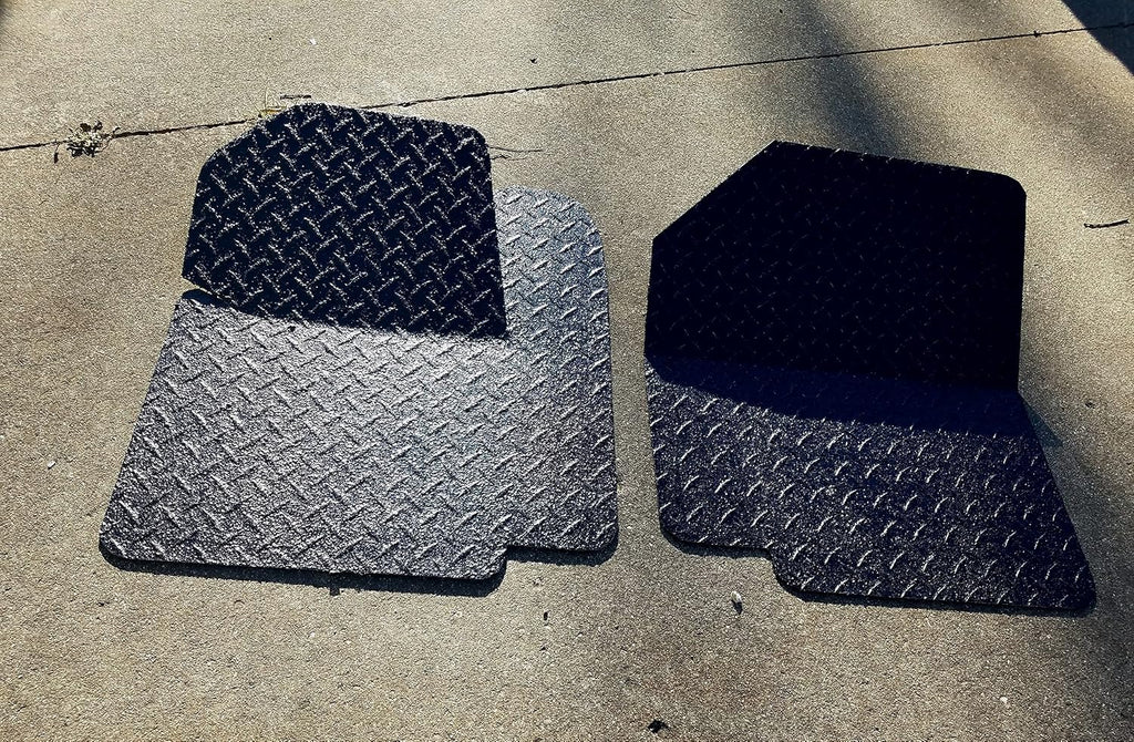 Fits Jeep Wrangler YJ Black Bedliner Aluminum Diamond Plate Front Floor Cover 1987-1995