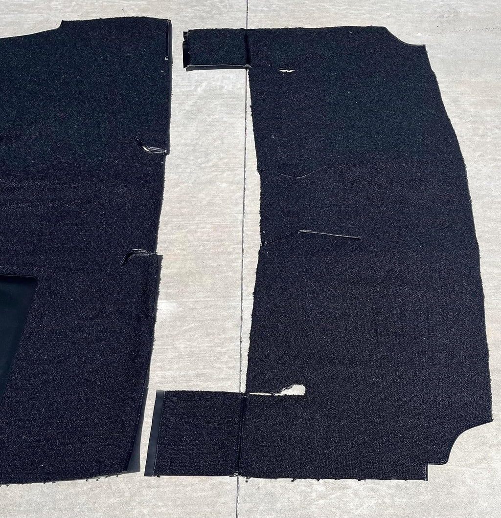 Black Loop Cut and Sewn Replacement Carpet Compatible with 1955 Chevy Bel Air 2 Door Hardtop with Bench Seat