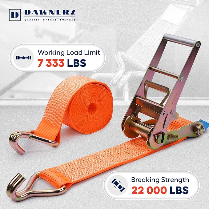 Ratchet Straps with Double J Hook 4 inch X 40 ft - Image 2