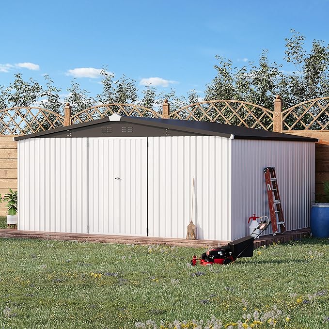 U-MAX Storage Shed 14x12 Outdoor Shed, Large Metal Outside Storage Garden Sheds by U-MAX