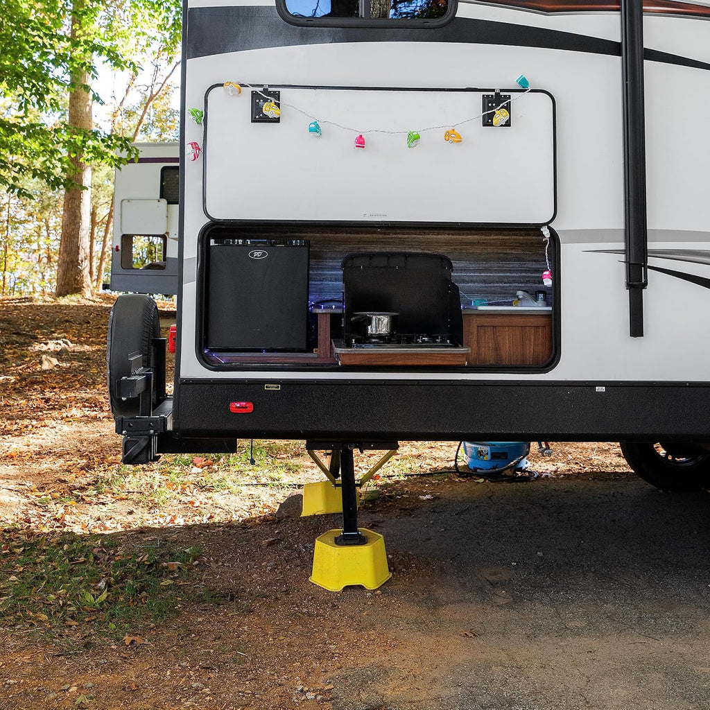 Camco Stabilizer RV Jack Support - Features 7” of Lift & Extra Stability for Camper Jacks - Rated for 6,000 lbs & Works w/ 10” Round Jack Pads - Nested Design for RV Storage and Organization (44421)
