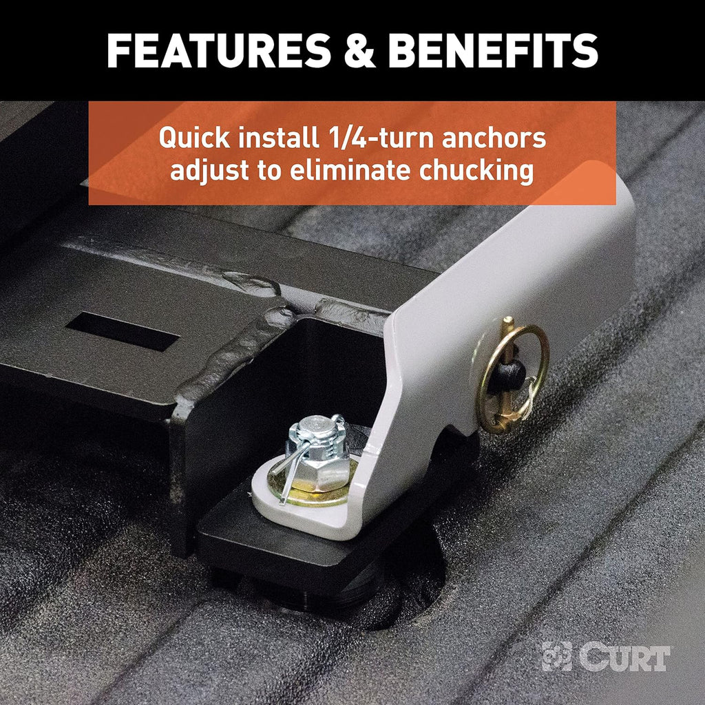 CURT 16023 Replacement Chevrolet Silverado, GMC Sierra 2500, 3500 HD Puck System 5th Wheel Roller Adapter, 20,000 lbs, Hitch Head and Roller Required