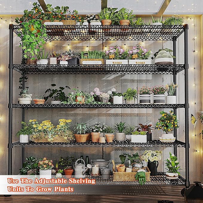 REIBII 73" H Storage Shelves Wire Shelving - Image 2