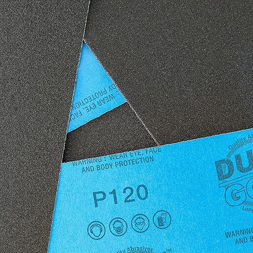 Dura-Gold Premium 120 Grit Wet or Dry Sandpaper Sheets, 5-1/2" x 9", Box of 15 - Image 3